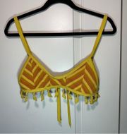 Tularosa Yellow Elias Bikini Tassel Swim Top Size: Large