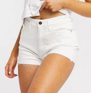 High rise white shorts 