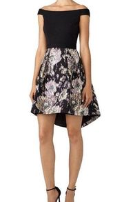 Slate & Willow Gabi Floral Jacquard Hi Low Full Skirt Mini Dress Sleeveless Sz 8