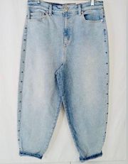 INC Women Jeans Hi Rise Studded Cropped Mom Blue Jeans 10/30