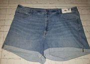 Nwt Arizona Jean Co Jrs Size 23 High-Rise Cuffed Blue Jean Denim Shorts