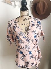 Floral Wrap Blouse