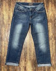 Cowgirl Up by Wrangler 27 Cropped Rolled NWT Stitched Design Pockets Jeans