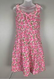 Chadwick's Vintage  Floral Flower Print Pink sleeveless Dress Y2K Boho Size 10