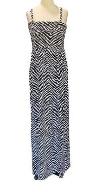 CHICOS Black & white GEMMA convertible zebra maxi dress Size 1/ US womens 8