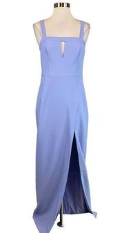 Purple Crepe Cutout Long Formal Dress Aidan Mattox Women's Evening Gown Size 4