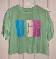 Australia RTW Collection Short Sleeve Pattie Cropped Tee Size Large Green