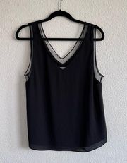 Aritzia | Babaton Black Mesh Detailing Tank Blouse