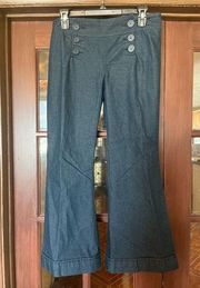 BeBop Juniors Size 9 High Waist Sailor Flare Denim Style Pants