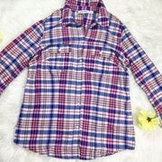 St. John’s Bay Purple Plaid Long Sleeve Top Small