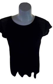 ATHLETA SIZE M black cap sleeve top bust 36“ length 24“ sleeves 5 inches