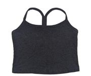 Beyond Yoga Spacedye Slim Racerback Cropped Tank Top Charcoal Gray Black X-Small