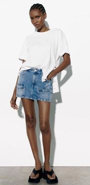 Denim Cargo Skirt