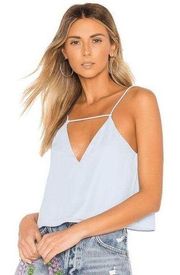 Superdown Clair Deep V Cami Top Size S in Blue