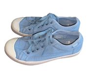 Blue Canvas Easy Lace Up Sneakers