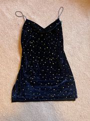 Blue Velvet Mini Dress