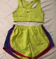 Nike Neon Yellow Running Set