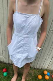 White Jean Dress With pockets