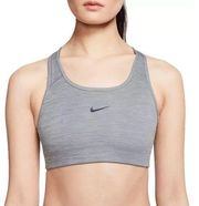 Nike  Women’s Dri-Fit Swoosh Gray Sports Bra - Size M