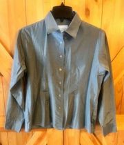 Christopher and Banks button up long sleeve blouse woman’s gray/silver size smal