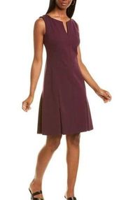 Carlisle New York sleeveless purple a line dress with zippers on pleats of hemli