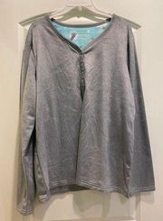 Long Sleeve Pajama Top Size XL Long