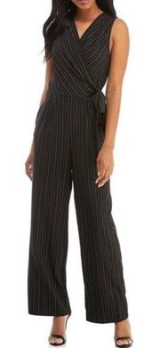 Emma & Michele Navy Pinstripe Jumpsuit Size Large