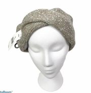 DNKY fleece lined head band Metallic grey nwt