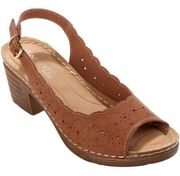 Patrizia by Spring Step Tanvi Slingback Peep Toe Faux Leather Sandals Size 40