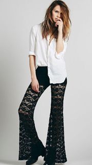 NWT  Dixie Lace Flares Pant , $218 | Free People  Sz S