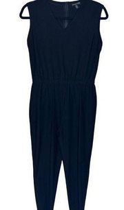 Eileen Fisher Black Washable Crepe Straight Leg Jumpsuit Size PP‎