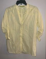 SIGRID OLSEN Women’s Light Yellow Cotton Button Down Shirt Size XS