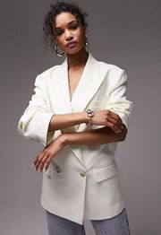 Topshop Cream White Oversized Sport Coat Blazer Size 10 NWT