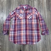 Liz Lange Maternity for  Cotton Plaid Button Down Blouse