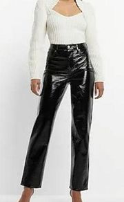 NWT Espress Super High Waisted Faux Patent Leather Modern Straight Pant Size 4S