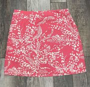 Pink and White Floral Skirt With Side Zipper Size 10