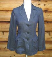 NWOT Giorgio Armani Blue Linen Blazer Jacket