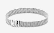 NEW  Reflexions Mesh Bracelet, Silver, Size 19 7.1" 18 cm Women Jewelry