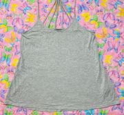 LASCANA BY  WOMENS GRAY OPEN BACK STRAPPY TANK TOP