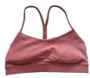 LULULEMON Flow Y Sports Bra 6 Nulu Light Support Scoop Neck Yoga Athletic Pink