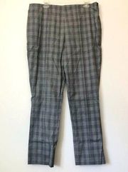 KENNETH COLE NEW YORK Black White Glen Plaid Pleated High Waisted Skinny Pants