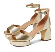 Bernardo Gold Raleigh Platform Sandal size 8