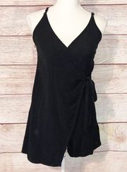 Roxy Black Wrap Front Shorts Romper Size XS