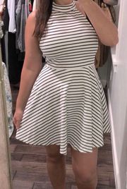 medium striped summer halter dress