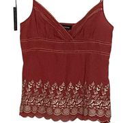 BEBE SIZE S women’s Tank with Embroidered top/bottom and layers GUC