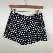 Theory Black and White Houndstooth Cotton Shorts Size 6