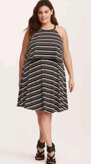 Torrid Jersey Knit Twofer Striped Dress NEW LBD