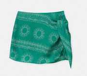 Green Printed Wrap Skirt