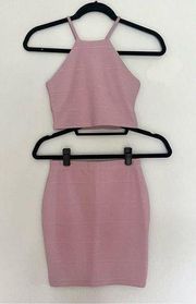 Mauve Body-con Tank & Skirt Set