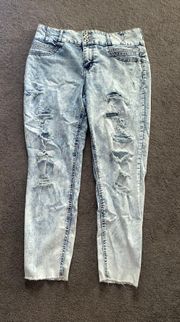 Acid Wash High Rise Sculpting Skinny Jeans